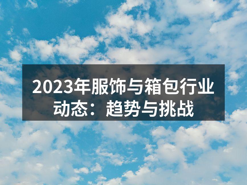 2023年服饰与箱包行业动态：趋势与挑战